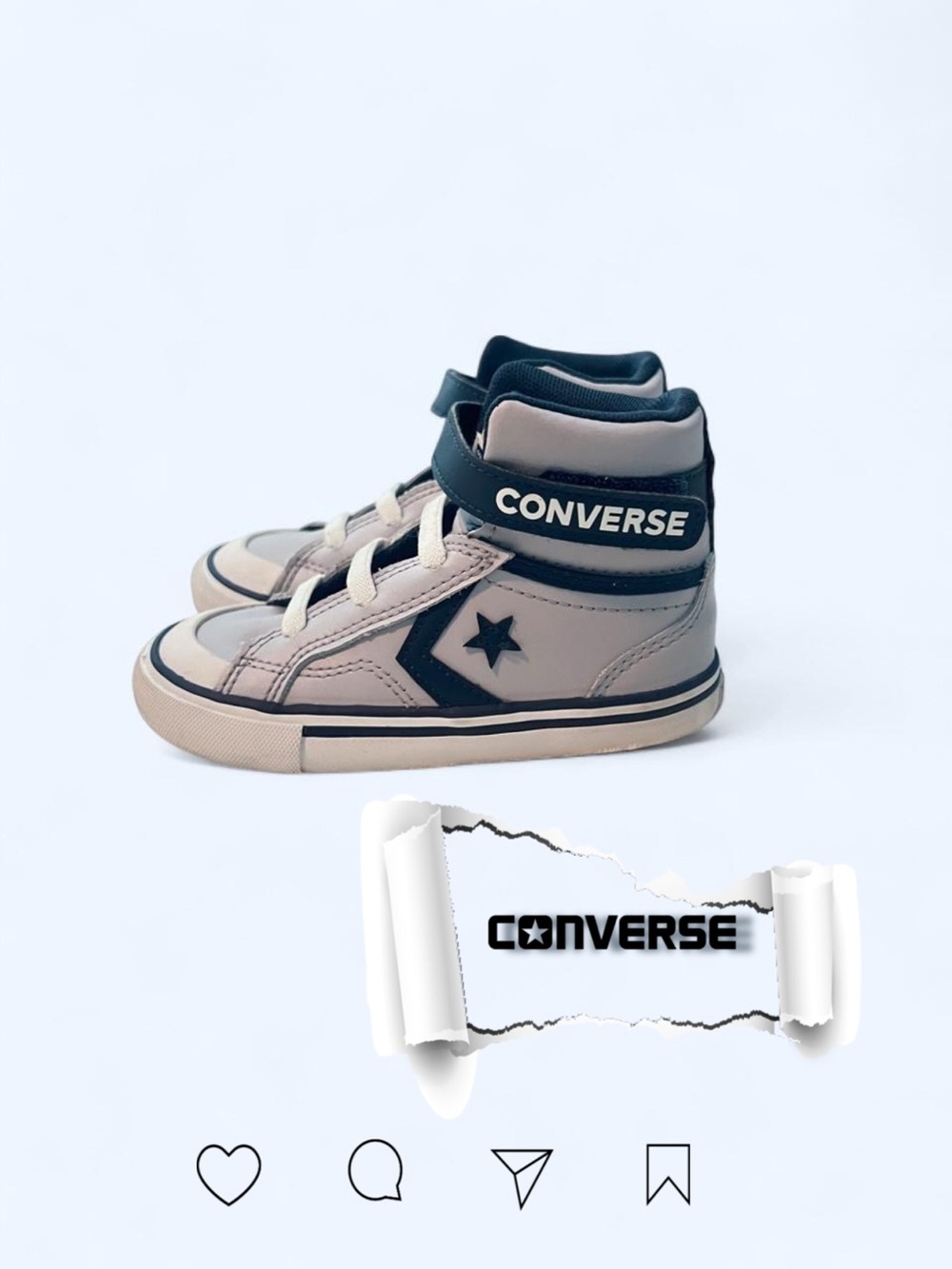 Converse Kids High-Top Sneakers - Navy and White